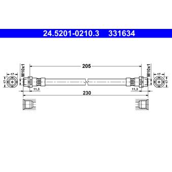 Flexible de frein ATE OEM 34306887453