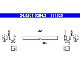 Flexible de frein ATE OEM 9094702E09 Flexible de frein ATE OEM 9094702E09