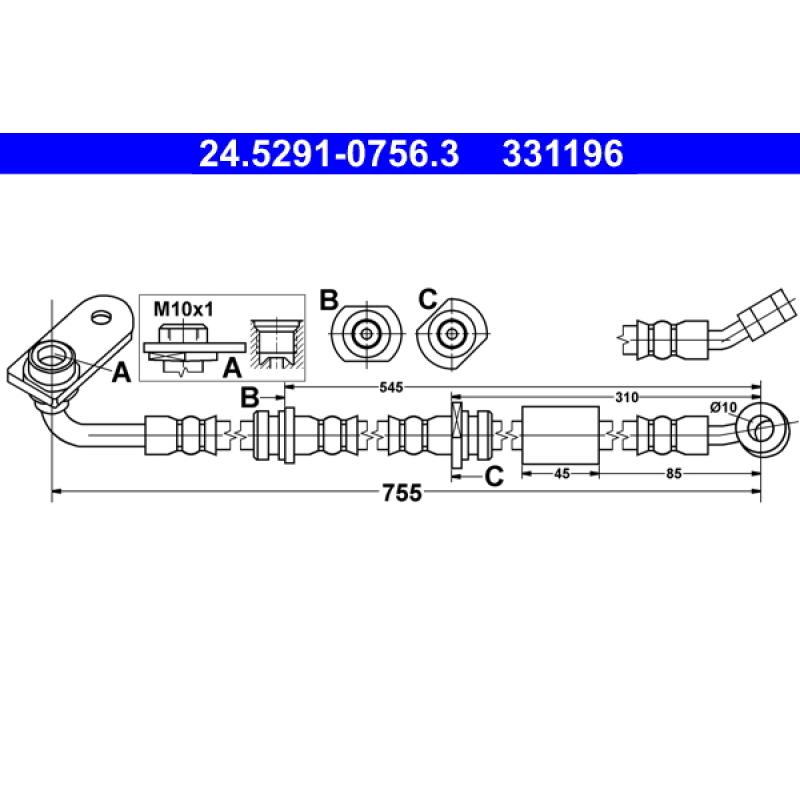 Flexible de frein ATE 24.5291-0756.3 - Visuel 1