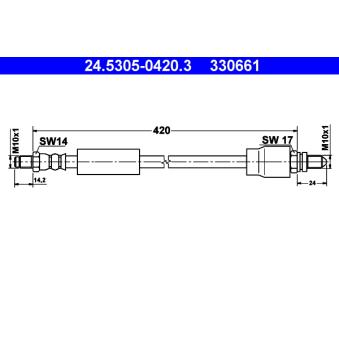 Flexible de frein ATE OEM 95AB2282DB Flexible de frein ATE OEM 95AB2282DB