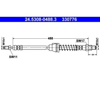 Flexible de frein ATE OEM 97KB2078BB Flexible de frein ATE OEM 97KB2078BB