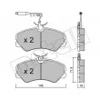 METELLI 22-0058-1 - Jeu de 4 plaquettes de frein avant
