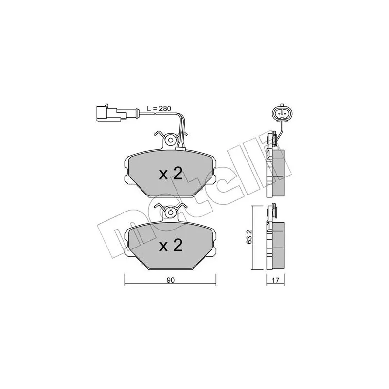 Jeu de 4 plaquettes de frein avant METELLI 22-0059-2 - Visuel 1