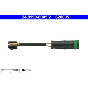 Contact d'avertissement, usure des plaquettes de frein ATE OEM 9065401317