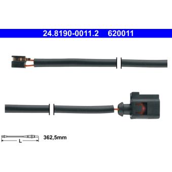 Contact d'avertissement, usure des plaquettes de frein ATE 24.8190-0011.2 pour AUDI Q7 4.2 TDI quattro - 326cv