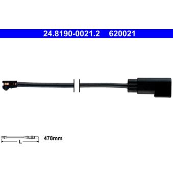 Contact d'avertissement, usure des plaquettes de frein ATE OEM 1792658 Contact d'avertissement, usure des plaquettes de frein ATE OEM 1792658
