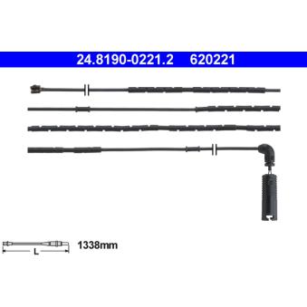 Contact d'avertissement, usure des plaquettes de frein ATE 24.8190-0221.2 pour BMW Série 3 323 Ci - 163cv