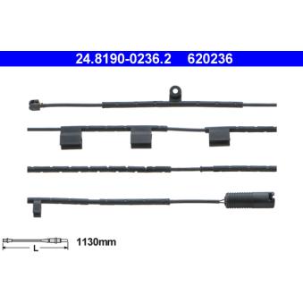 Contact d'avertissement, usure des plaquettes de frein ATE [24.8190-0236.2]