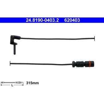 Contact d'avertissement, usure des plaquettes de frein ATE [24.8190-0403.2]