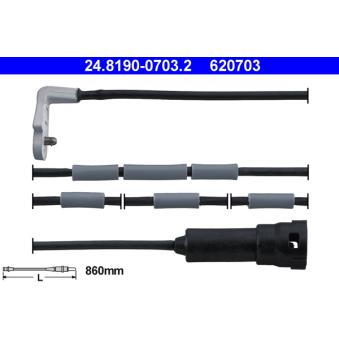 Contact d'avertissement, usure des plaquettes de frein ATE 24.8190-0703.2
