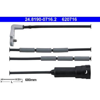 Contact d'avertissement, usure des plaquettes de frein ATE 24.8190-0716.2 pour OPEL OMEGA 3.0 - 177cv