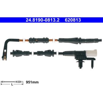 Contact d'avertissement, usure des plaquettes de frein ATE OEM LR033295