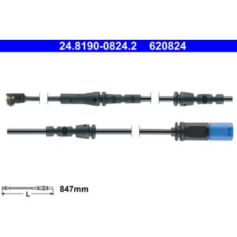 Contact d'avertissement, usure des plaquettes de frein ATE OEM 34356870353 Contact d'avertissement, usure des plaquettes de frein ATE OEM 34356870353