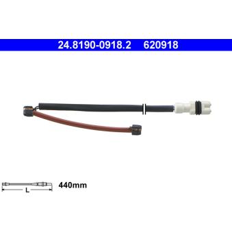 Contact d'avertissement, usure des plaquettes de frein ATE 24.8190-0918.2