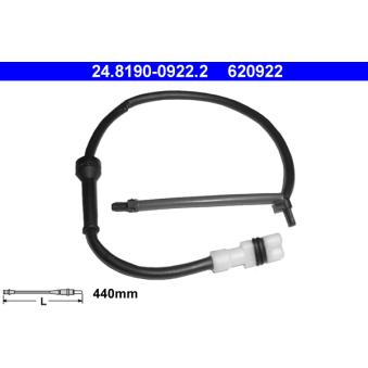Contact d'avertissement, usure des plaquettes de frein ATE 24.8190-0922.2 pour PORSCHE BOXSTER S 3.2 - 266cv