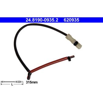 Contact d'avertissement, usure des plaquettes de frein ATE OEM 99761275800 Contact d'avertissement, usure des plaquettes de frein ATE OEM 99761275800