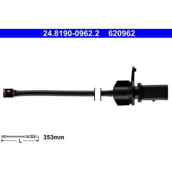 Contact d'avertissement, usure des plaquettes de frein ATE OEM 95B907253