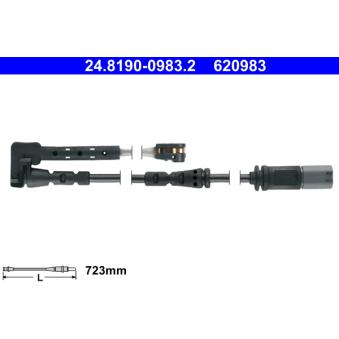 Contact d'avertissement, usure des plaquettes de frein ATE OEM 34356865613