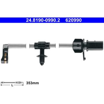 Contact d'avertissement, usure des plaquettes de frein ATE OEM 80A615121