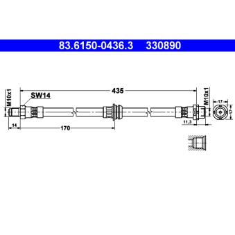 Flexible de frein ATE OEM 34306788437