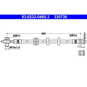 Flexible de frein ATE OEM 1H0611701B Flexible de frein ATE OEM 1H0611701B