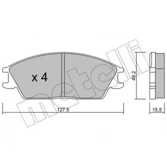 METELLI 22-0081-0 - Jeu de 4 plaquettes de frein avant