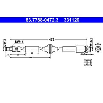 Flexible de frein ATE 83.7788-0472.3