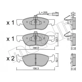 Jeu de 4 plaquettes de frein avant METELLI OEM 77362316