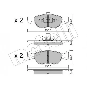 Jeu de 4 plaquettes de frein avant METELLI OEM 71769140