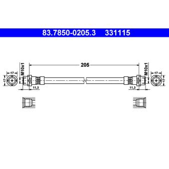 Flexible de frein ATE OEM 34306887453