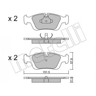 Jeu de 4 plaquettes de frein avant METELLI OEM 34111160356