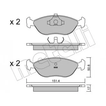 Jeu de 4 plaquettes de frein avant METELLI [22-0126-0]