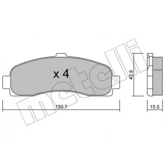 Jeu de 4 plaquettes de frein avant METELLI OEM 410606F626
