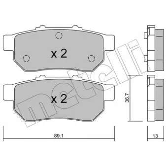 Jeu de 4 plaquettes de frein arrière METELLI OEM 43022SAAE51