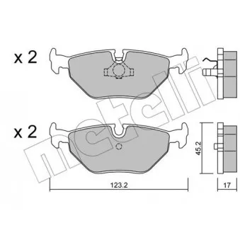 Jeu de 4 plaquettes de frein arrière METELLI OEM 34211161456