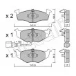 METELLI 22-0206-3 - Jeu de 4 plaquettes de frein avant