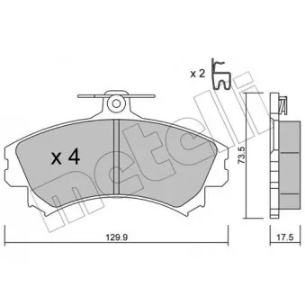 Jeu de 4 plaquettes de frein avant METELLI OEM 4544200920