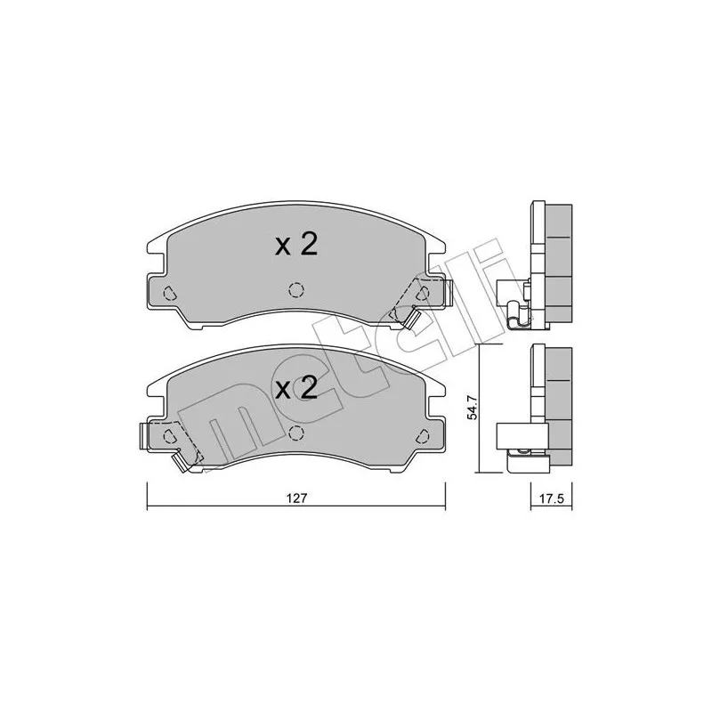 Jeu de 4 plaquettes de frein avant METELLI 22-0241-0 - Visuel 1