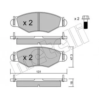 Jeu de 4 plaquettes de frein avant METELLI 22-0254-1 pour PEUGEOT 206 1.4 HDI - 68cv