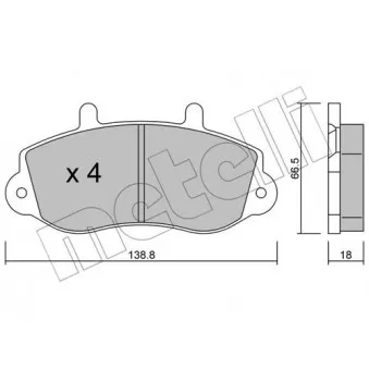 Jeu de 4 plaquettes de frein avant METELLI OEM 1605979