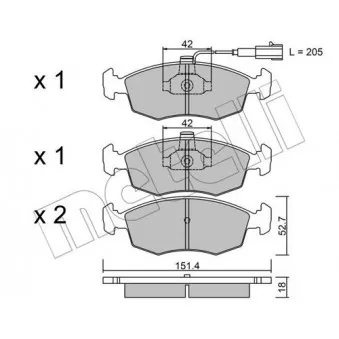 Jeu de 4 plaquettes de frein avant METELLI OEM 71738151