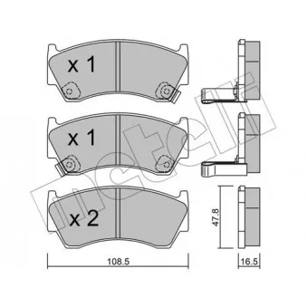 METELLI 22-0277-0 - Jeu de 4 plaquettes de frein avant