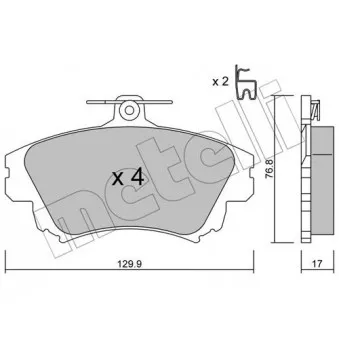 METELLI 22-0286-0 - Jeu de 4 plaquettes de frein avant