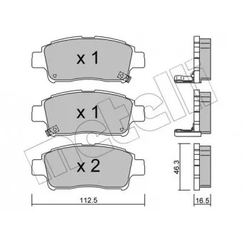 Jeu de 4 plaquettes de frein avant METELLI OEM 0446552130