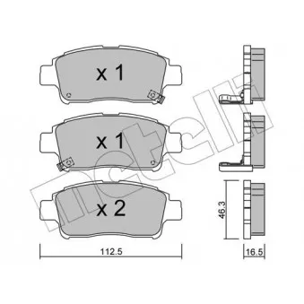 METELLI 22-0292-0 - Jeu de 4 plaquettes de frein avant