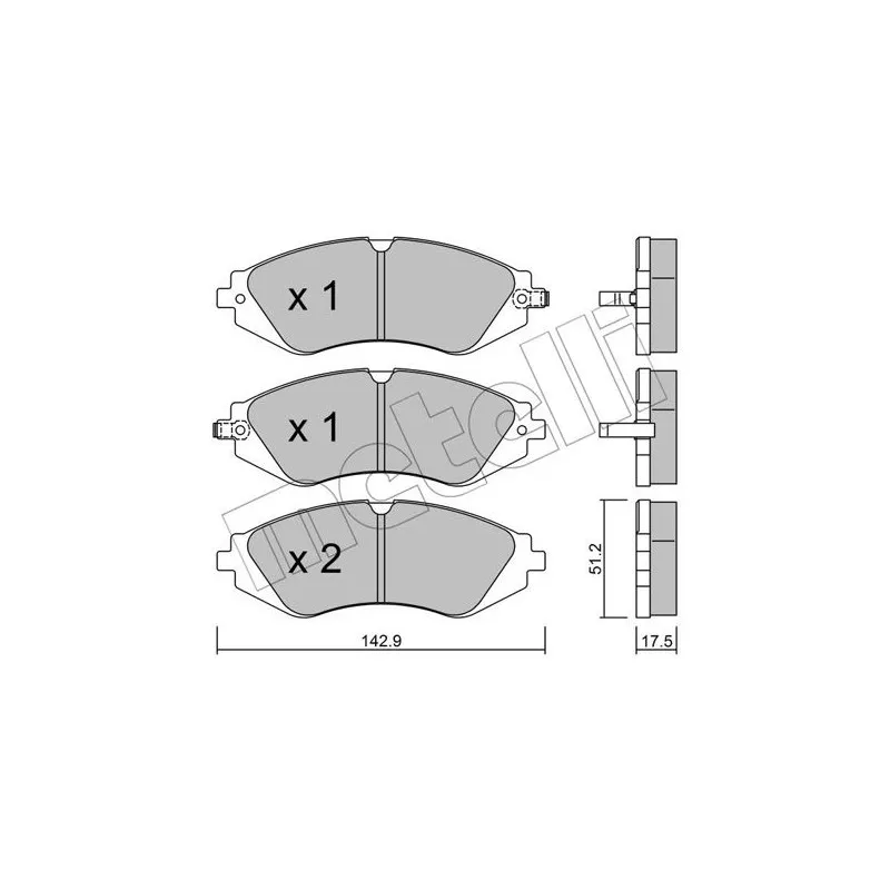 Jeu de 4 plaquettes de frein avant METELLI 22-0294-0 - Visuel 1
