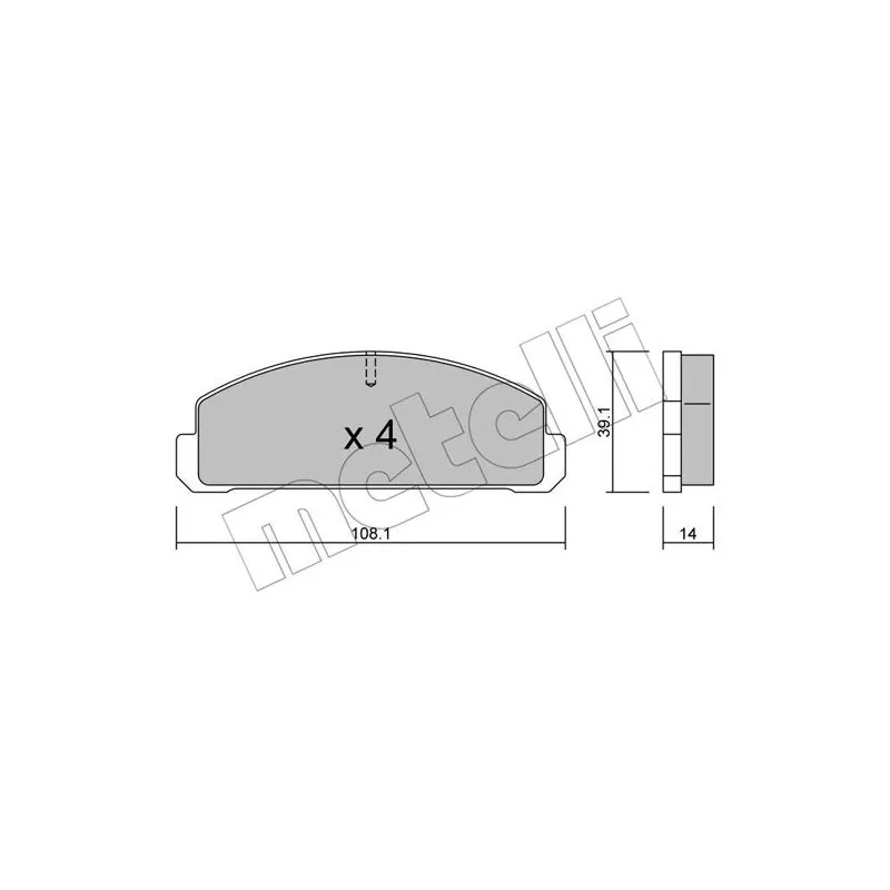 Jeu de 4 plaquettes de frein avant METELLI 22-0300-0 - Visuel 1