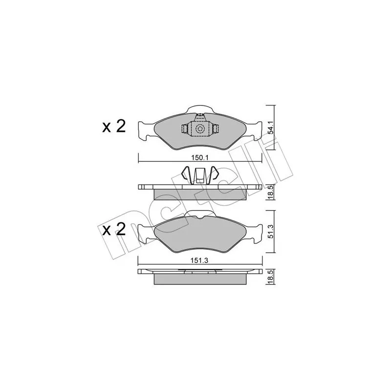 Jeu de 4 plaquettes de frein avant METELLI 22-0315-0 - Visuel 1