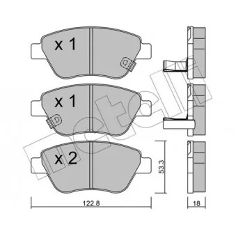 Jeu de 4 plaquettes de frein avant METELLI OEM 95513810
