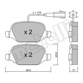 Jeu de 4 plaquettes de frein arrière METELLI OEM 77365858
